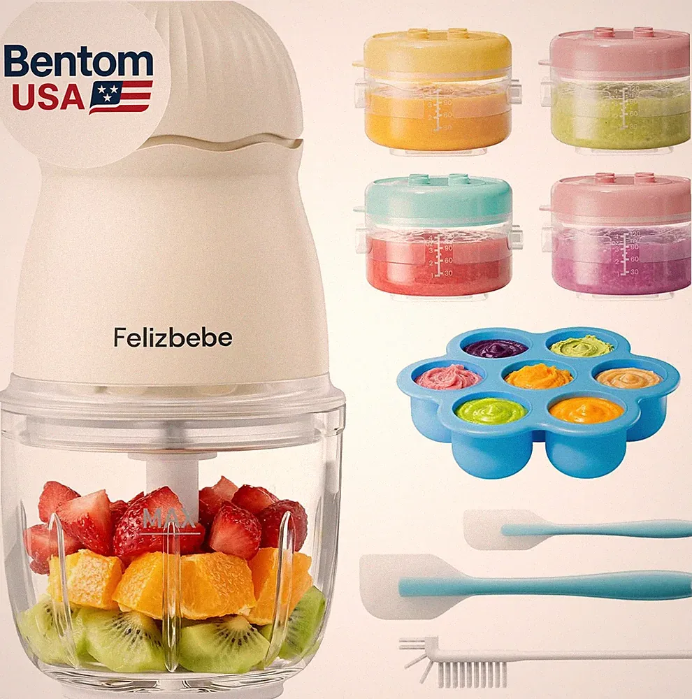 Baby Food Maker, Small Baby Food Processor Set, Fruit, Vegatable, Meat, 10Oz Bab
