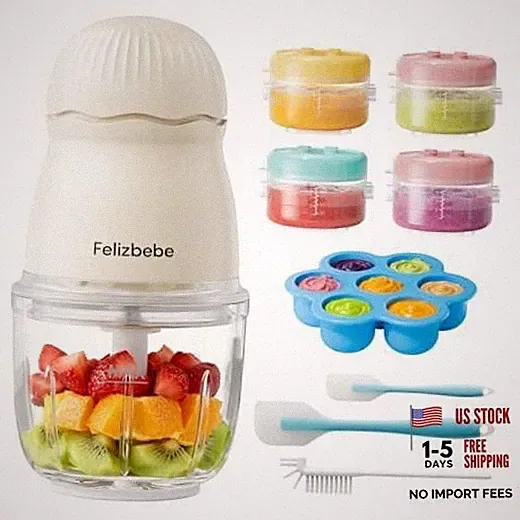 Baby Food Maker - Small Baby Food Processor Set - Fruit, Vegatable, Meat - White