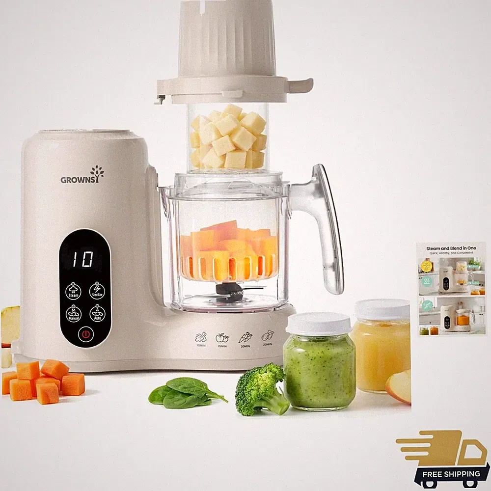 Baby Food Maker Stainless Steel 6+ Dual-Layer Steamer Blender