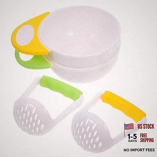 Baby Food Masher 2 Sets Mashing Bowl with Handle - Manual Baby Food