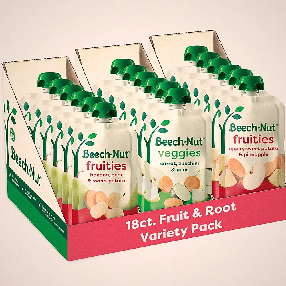 Baby Food Variety Pack, Fruit & Root Veggie Blends Baby Food Pouches, Fruit &...