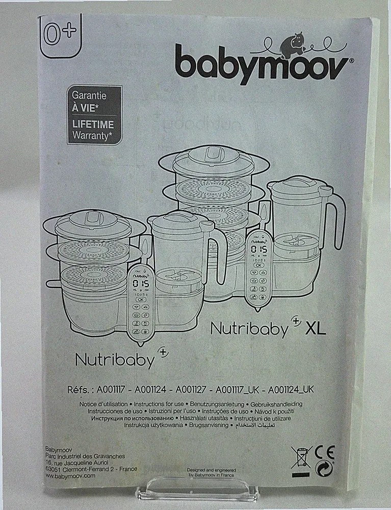 Babymoov Nutribaby XL 5-in-1 Baby Food Maker Steamer Blender Warmer Manual