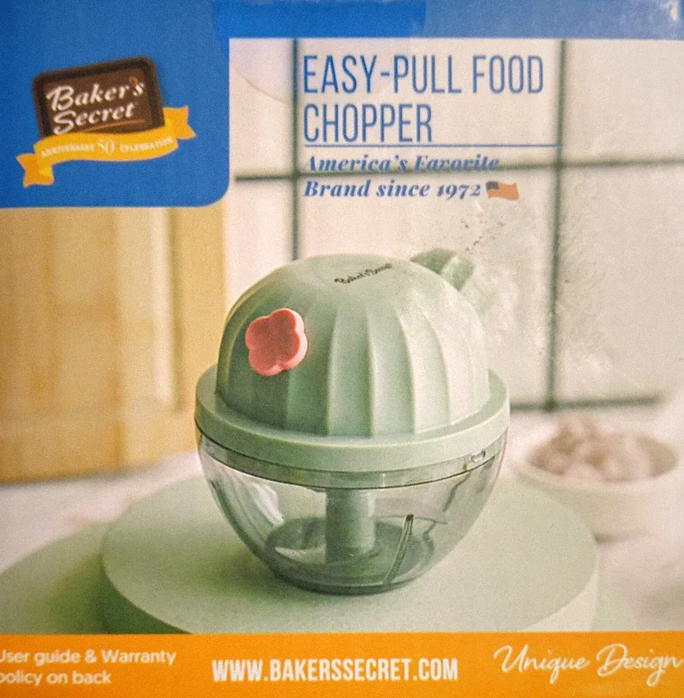 Baker's Secret Pull String Food Chopper Vegetable Processor Manual Pull Cord