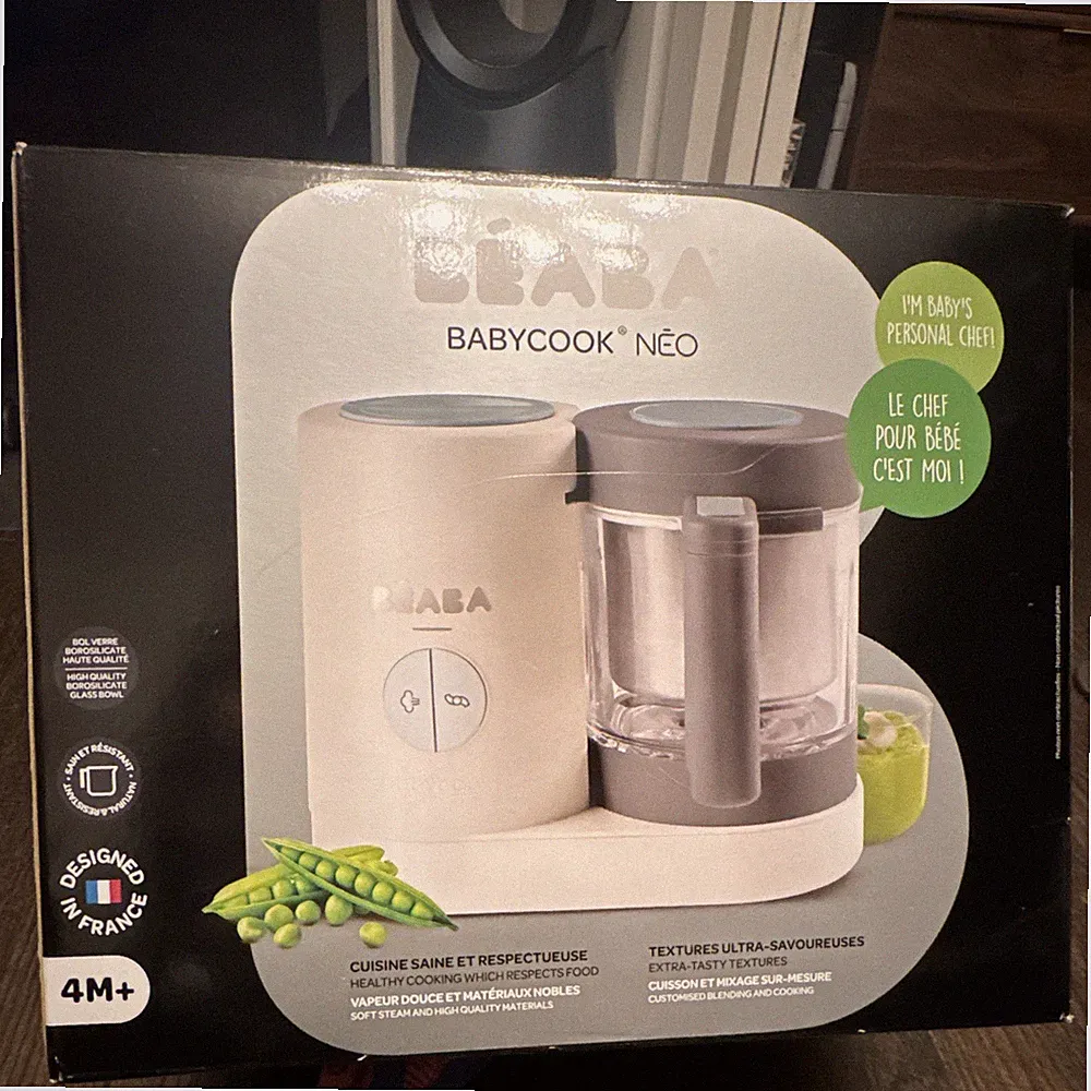 BEABA Babycook Neo Blender & Steamer Baby Food Maker with Glass Bowl (grey)