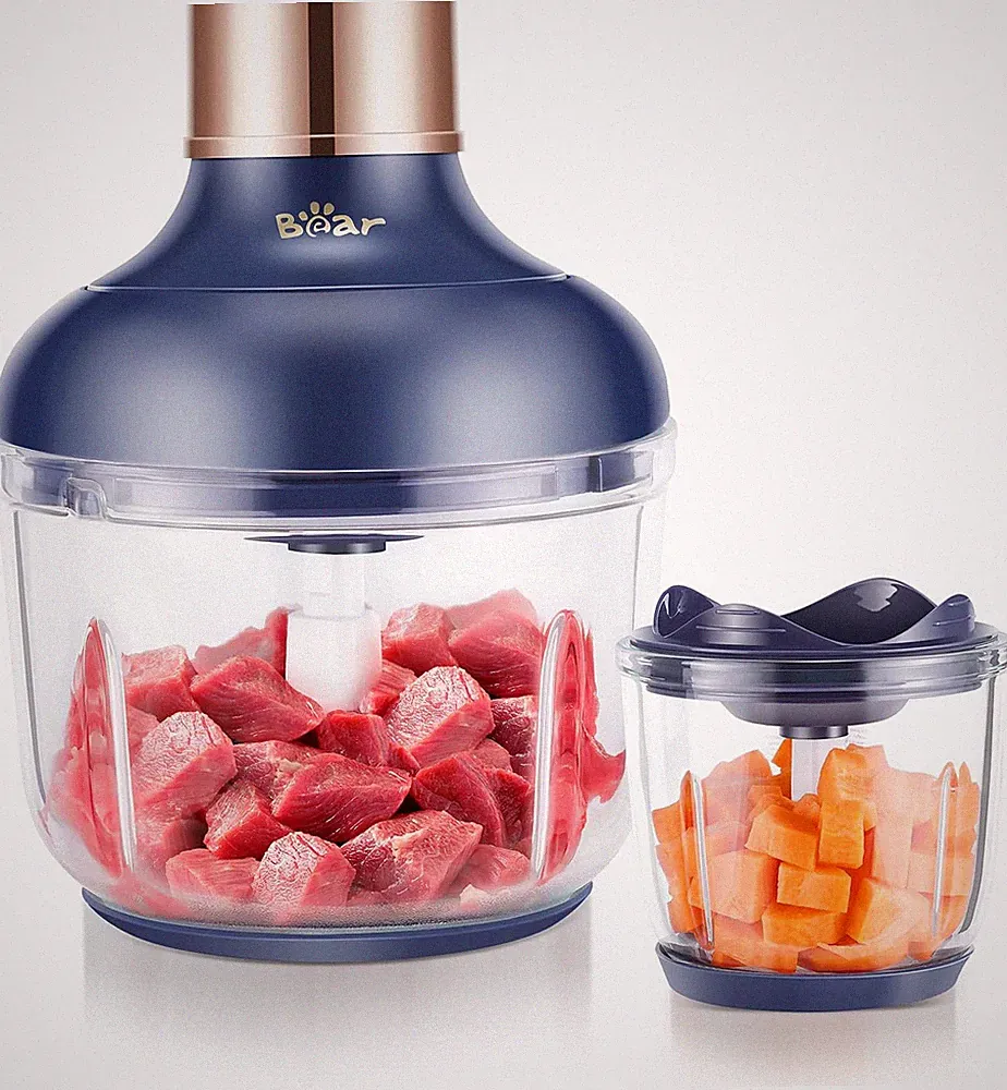Bear Food Processor, Electric Food Chopper with 2 Glass Bowls (8 Cup+2.5 Cup), 4