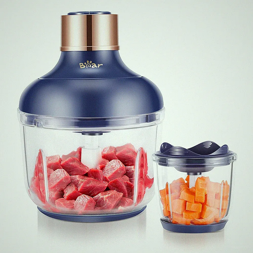 Bear Food Processor, Electric Food Chopper with 2 Glass Bowls (8 Cup+2.5 Cup)