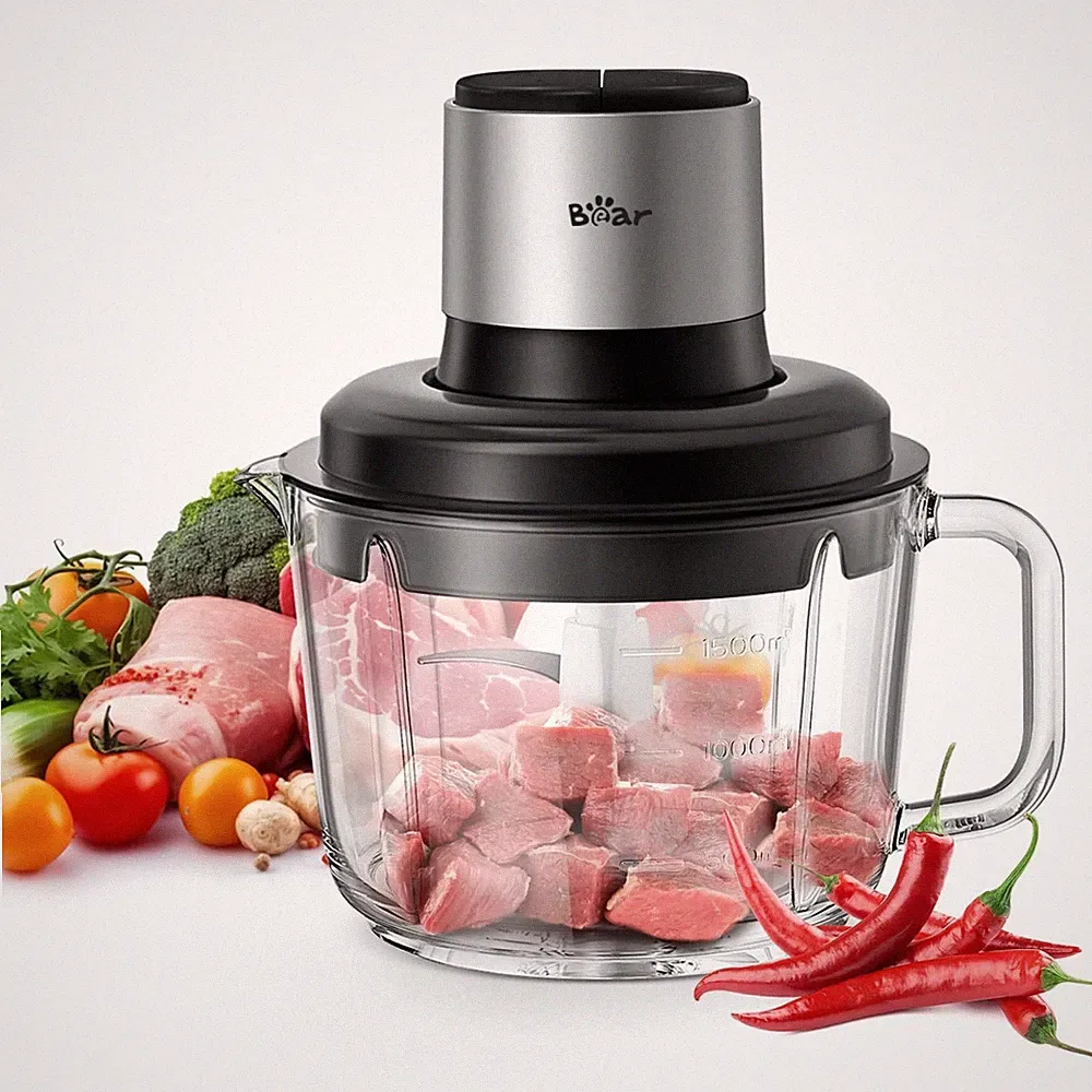 Bear Food Processor, Electric Food Chopper with 8 Cup/2L Handheld Glass Bowls...