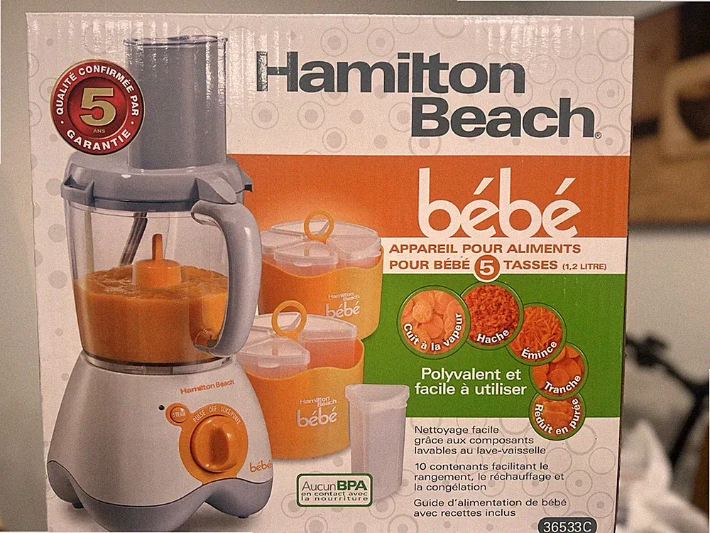 Bebe Baby Food Maker Food Processor Purée Steam Chop Slice 40 oz 5 Cup Homemade