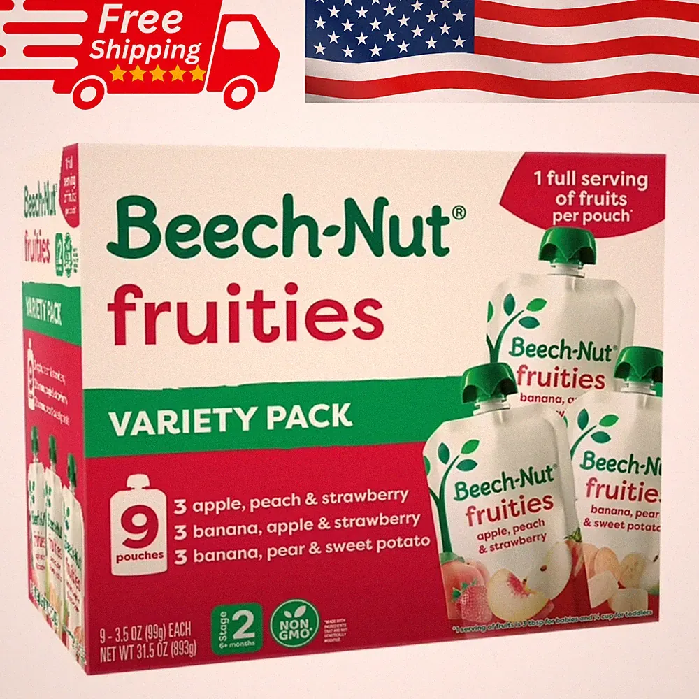 Beech-Nut Fruities Stage 2 Baby Food variety pack 3.5 oz pouch