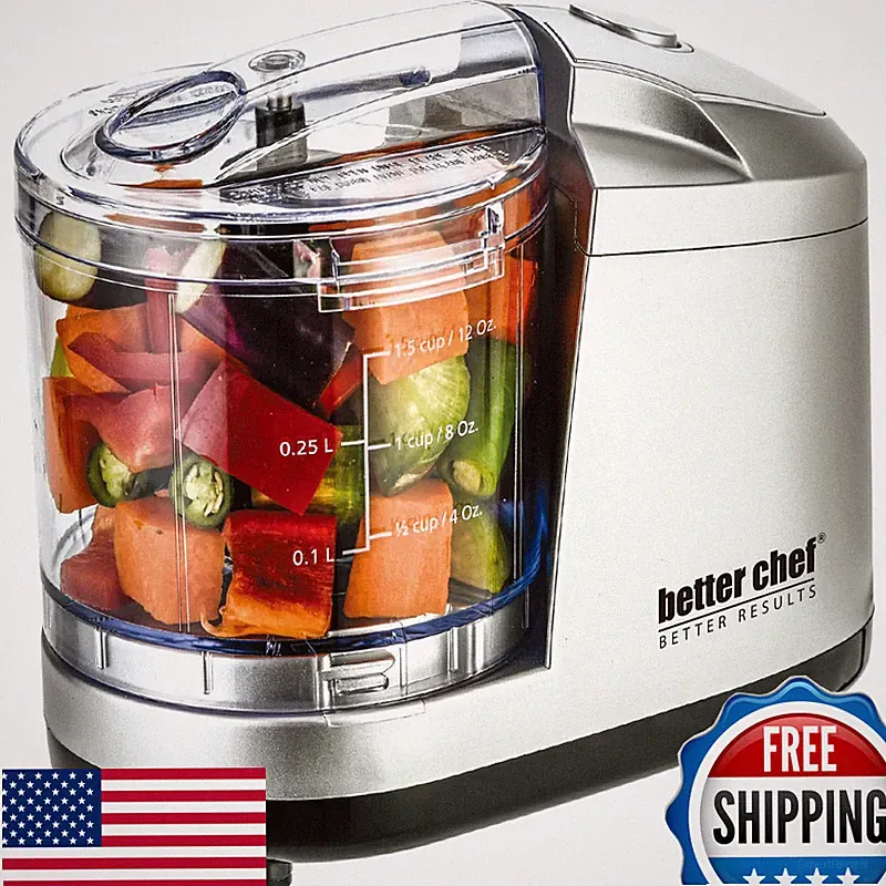 Better Chef 1.5-Cup Mini Food Processor Stainless-Steel Blade Pulse Switch