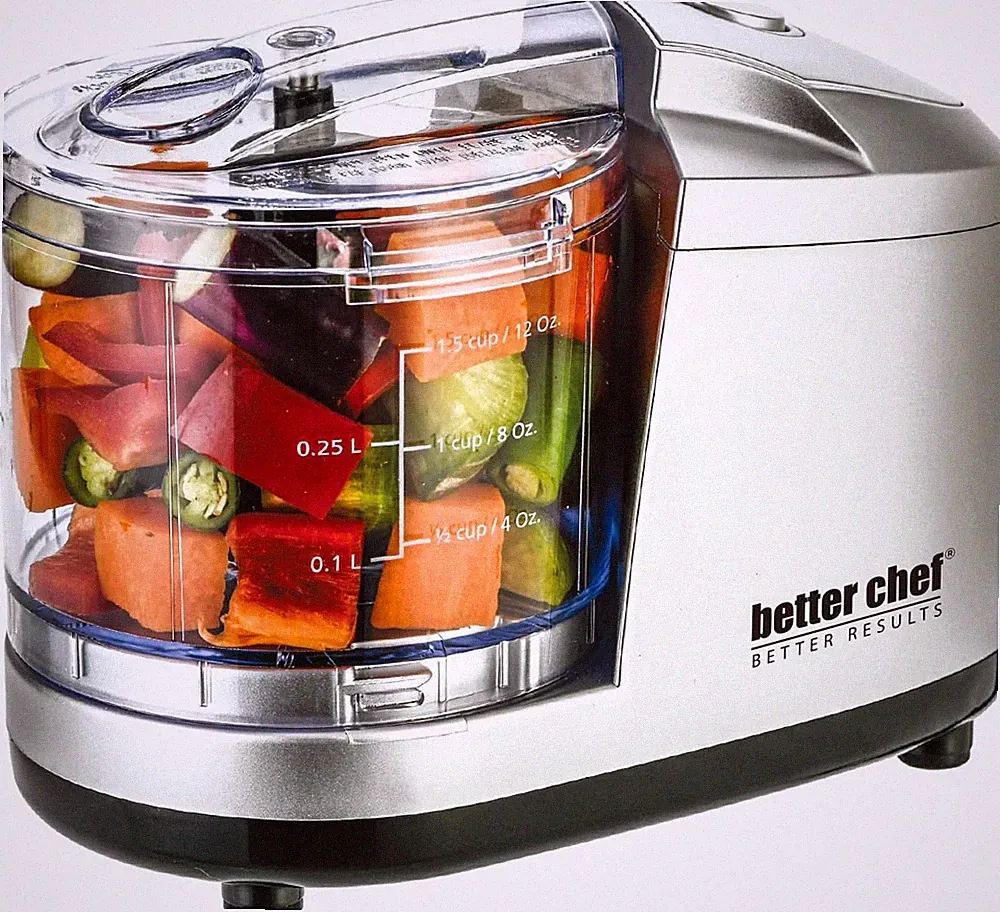 Better Chef 1.5-Cup Mini Food Processor | Stainless-Steel Blade | Pulse Switch (