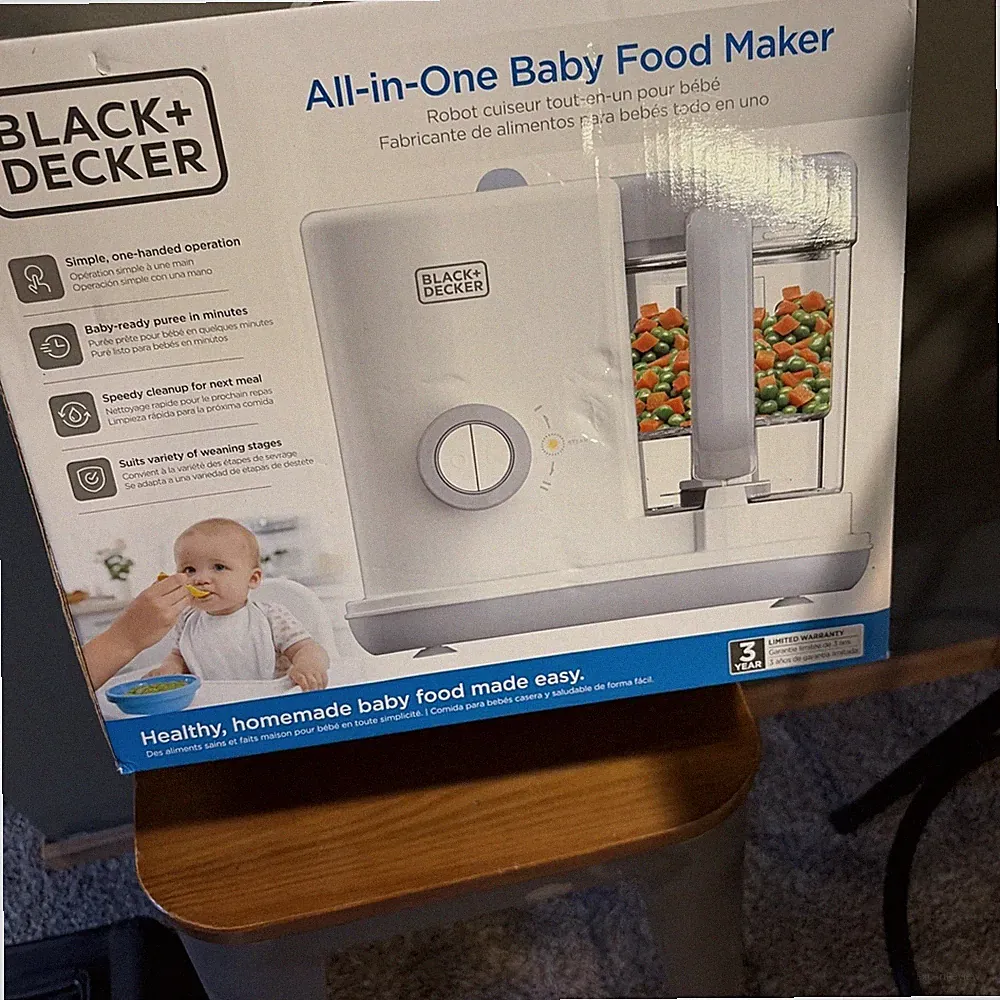 Black+Decker 400 Milliliter All in 1 Baby Food Maker with Steam Time New Unused!