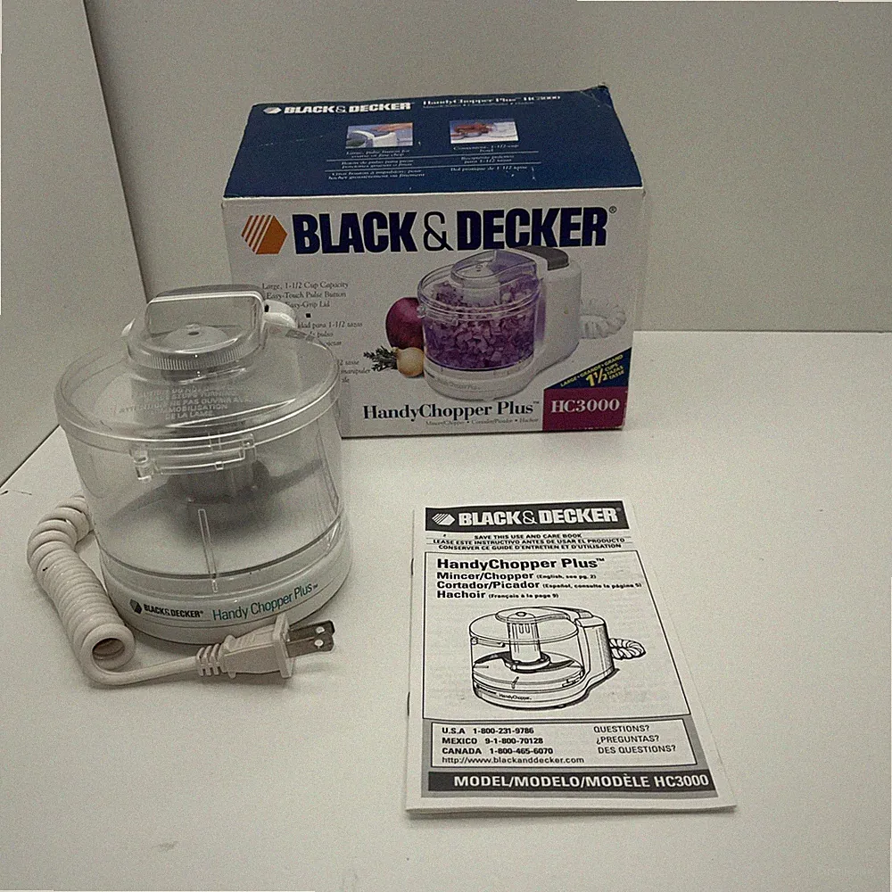 Black & Decker 60W Electric Mini Food Processor Handy Chopper Plus HC3000