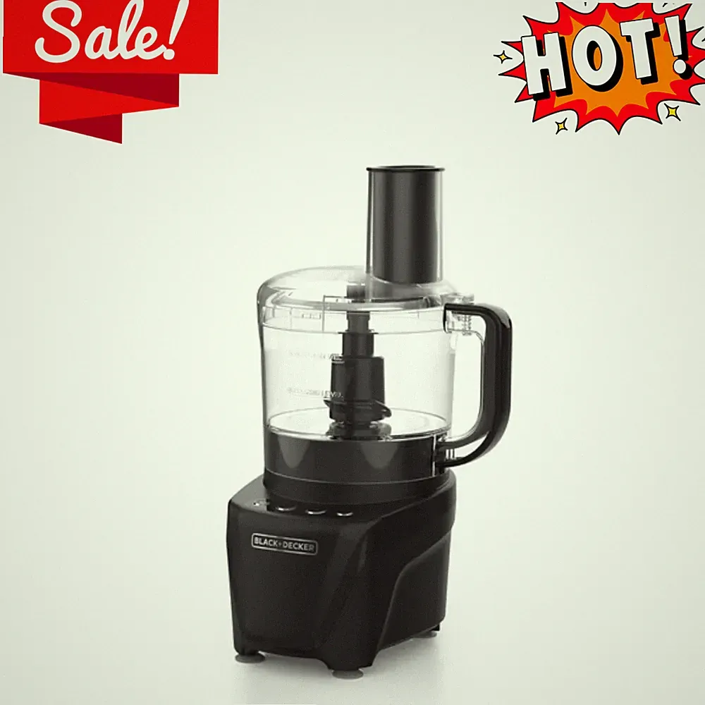 BLACK+DECKER 8-Cup Food Processor 850W 2-Speed Chop Puree Slice Shred Black