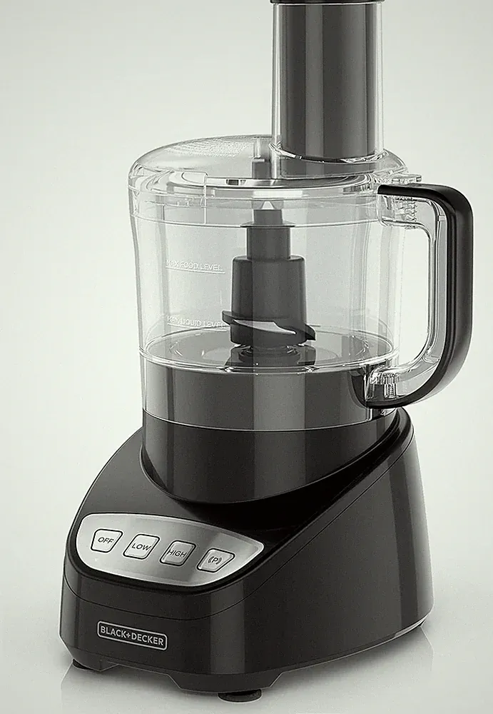 BLACK+DECKER 8-Cup Food Processor, Easy Assembly, Stainless Steel S-Blade, Shred
