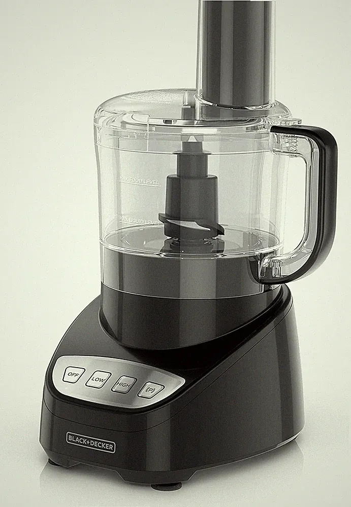 BLACK+DECKER 8-Cup Food Processor, Easy Assembly, Stainless Steel S-Blade, Shred