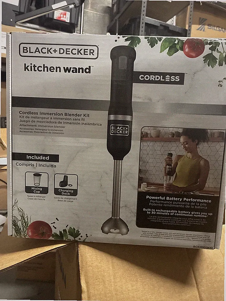 BLACK+DECKER BCKM1011K10 Kitchen Wand Cordless Immersion Blender + Charging Dock