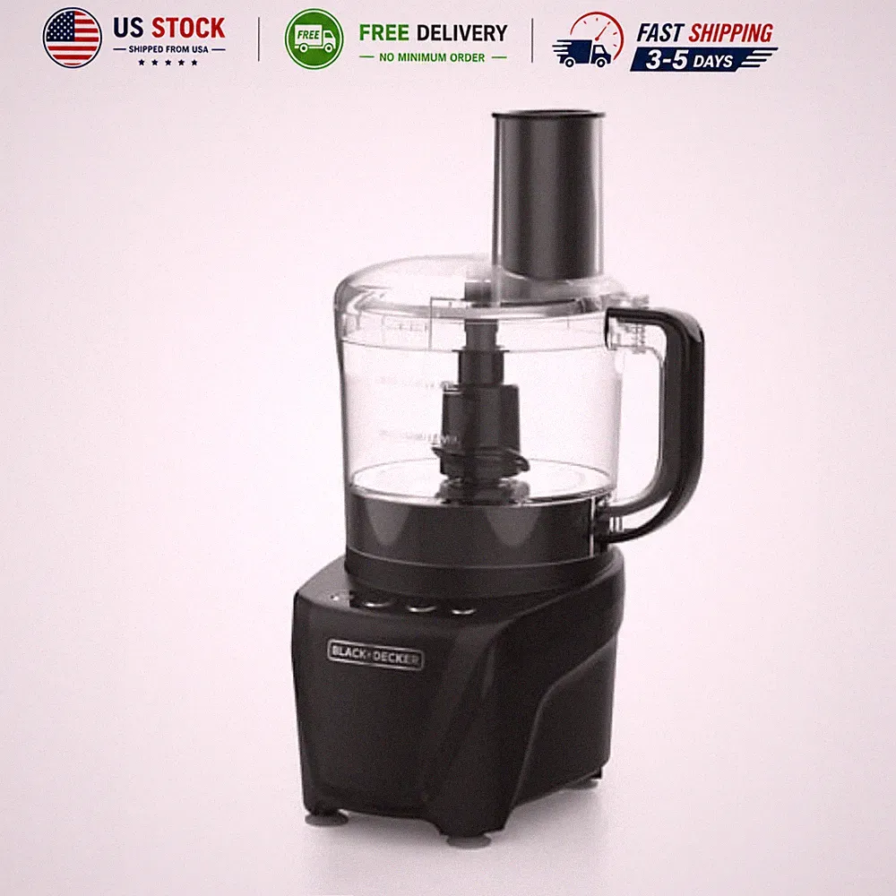 BLACK+DECKER Easy Assembly 8-Cup Food Processor, 850W, 2 Speeds
