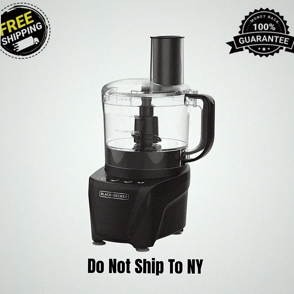 BLACK+DECKER Easy Assembly 8-Cup Food Processor 850W Chop Puree Slice Shred