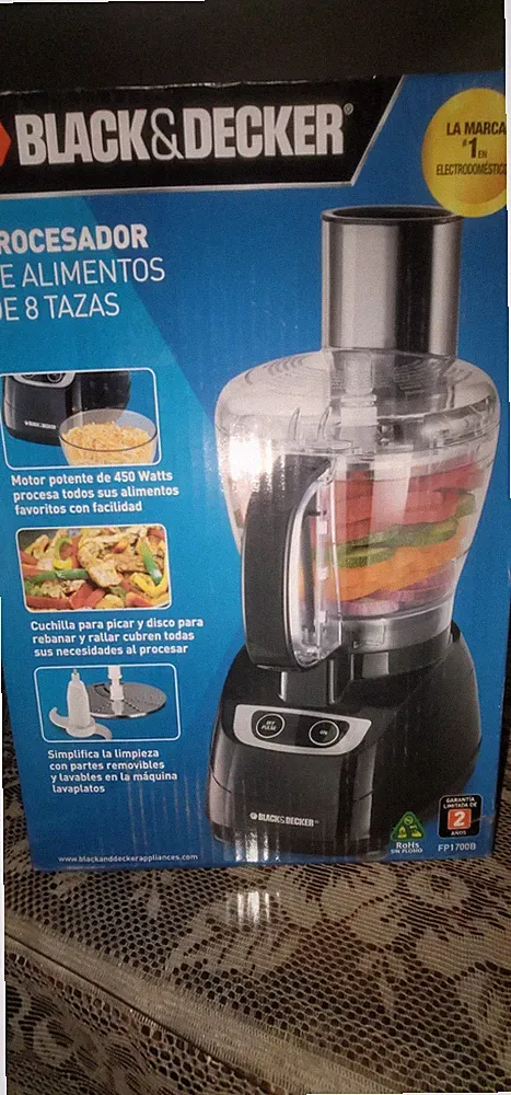 BLACK+DECKER Easy Assembly 8-Cup Food Processor, Black, FP1800b RARE. NIB