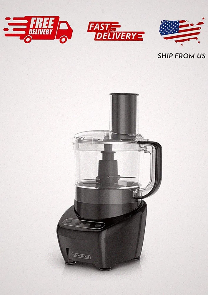 BLACK+DECKER Easy Assembly 8-Cup Food Processor, Black, FP4200B