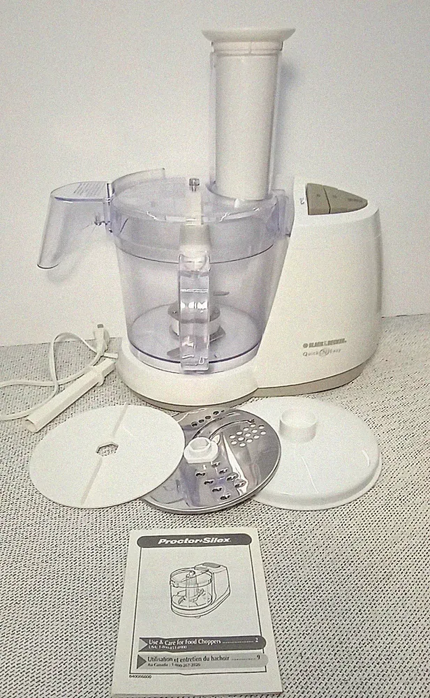 BLACK DECKER FP1450 Quick 'N Easy Food Processor White Blades Bowl Lid 8cup OB