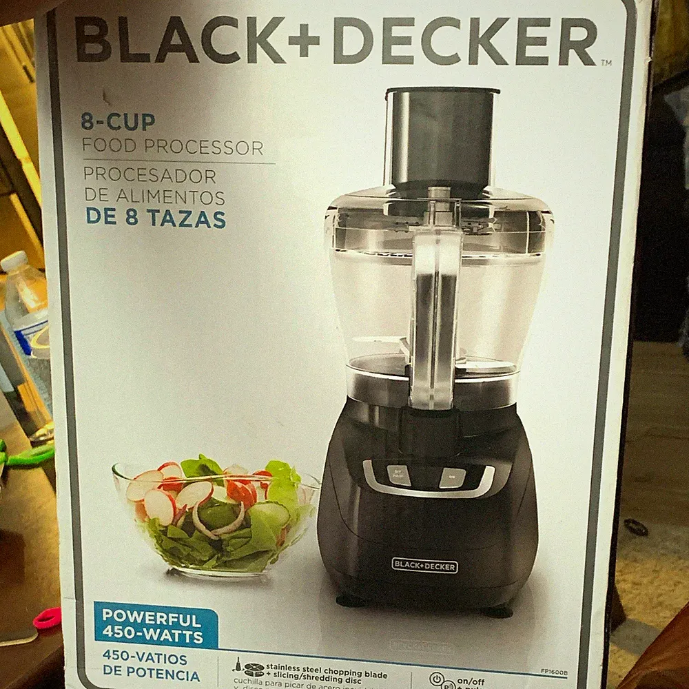 BLACK+DECKER FP1600B 8-Cup Food Processor 450W Pulse Chop Slice Shred