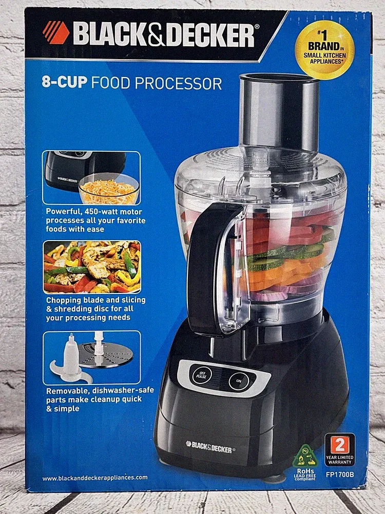 Black & Decker FP1700B 8 Cup Food Processor 450W New Sealed In Box