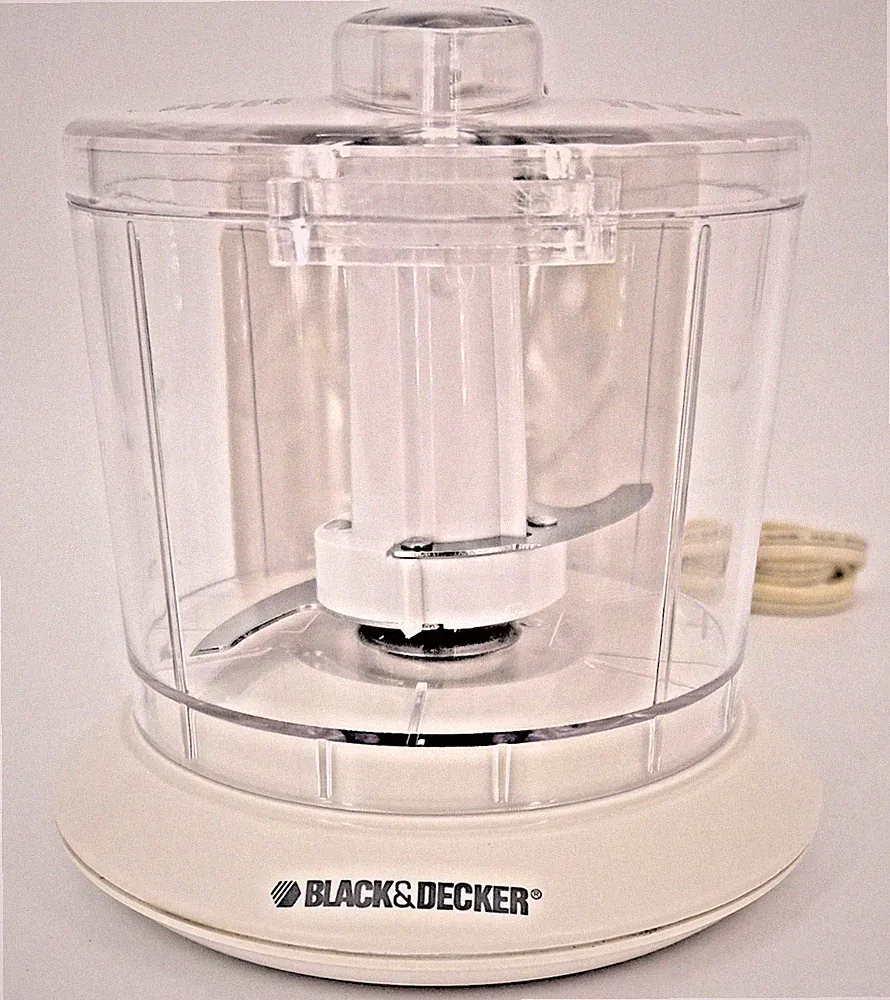Black & Decker HC306 One-Touch Electric Food Chopper 1.5 Cup Capacity White