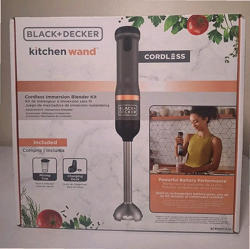 Black & Decker Immersion Blender Kit Kitchen Wand Cordless Unopened BCKM1011K01