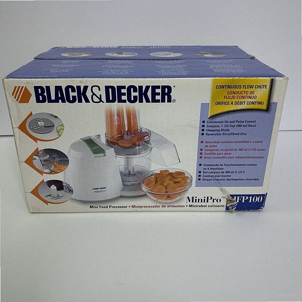 Black & Decker Mini Pro Food Processor MFP100 2000 New In Box