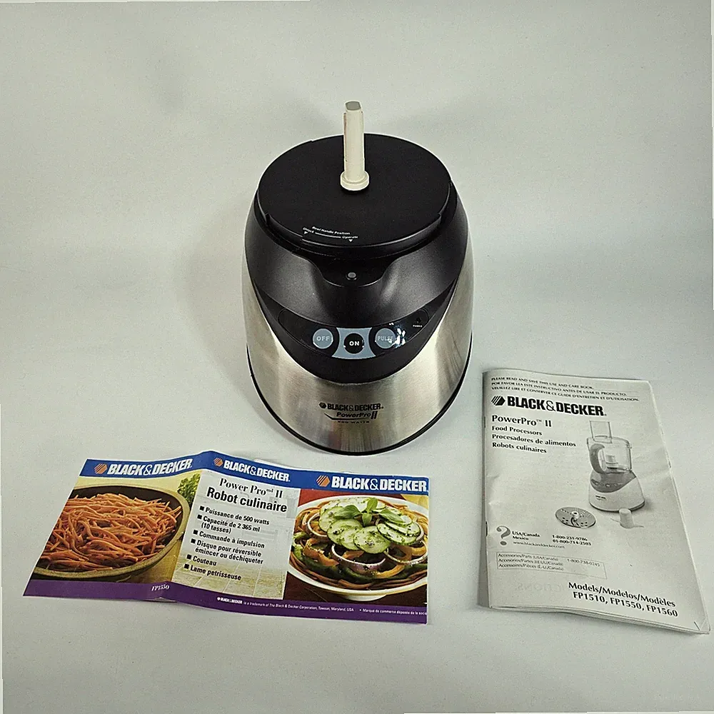 Black & Decker Power Pro II Food Processor Motor Base FP1550S & Instrution Book