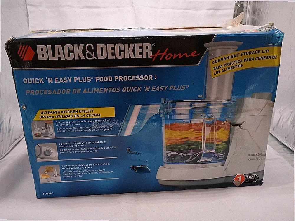 BLACK & DECKER Quick N Easy Food Processor FP1450 Open Box With Box Damage