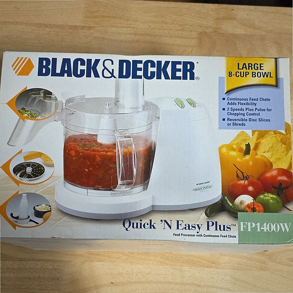 BLACK+DECKER Quick 'N Easy Plus FP1400W Food Processor 8 Cup White