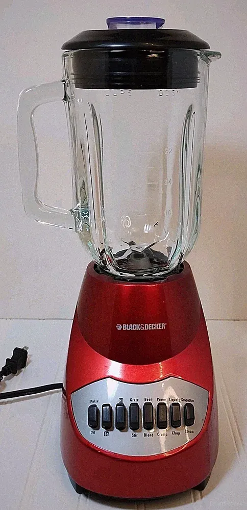 Black & Decker Red Blender Model BL2020R 10 Speed 48 Oz Pitcher Tested & Working