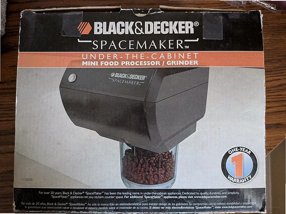 Black Decker Spacemaker CG800B Under Cabinet Mini Food Processor Grinder NOB