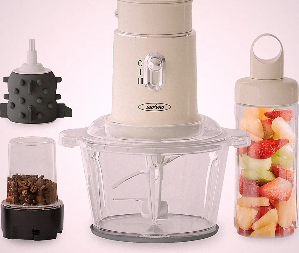 Blender and Food Processor, 4 Functions for for Grinding Meat, Peeling Garlic...