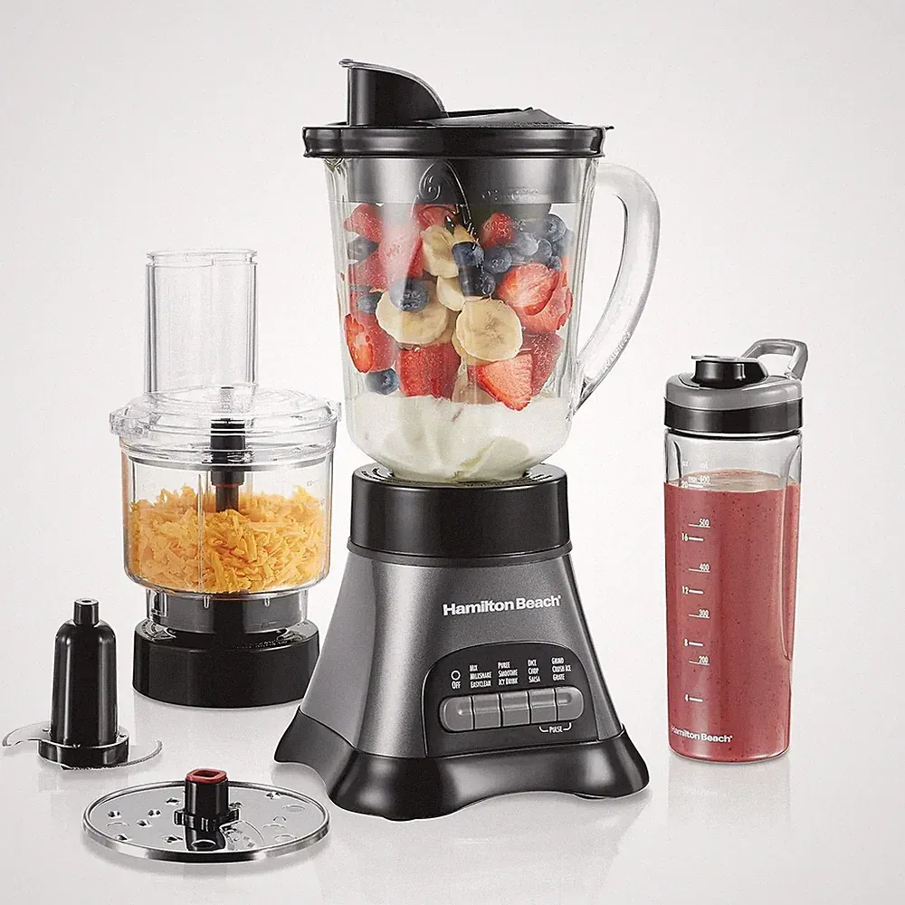 Blender And Food Processor Combo 700W With 3 Cup Chopper 40 oz Glass Jar Trav...