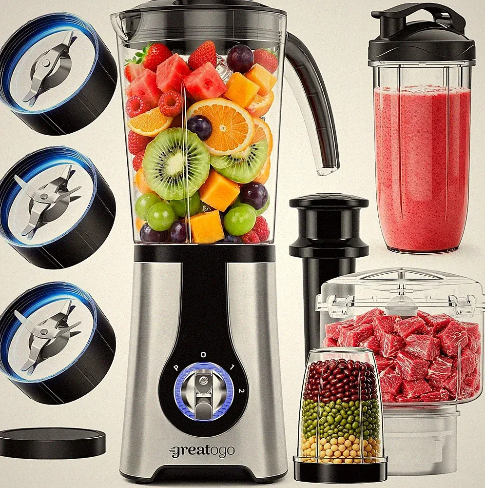 Blender and Food Processor Combo, Countertop Kitchen Small Smoothie Blender