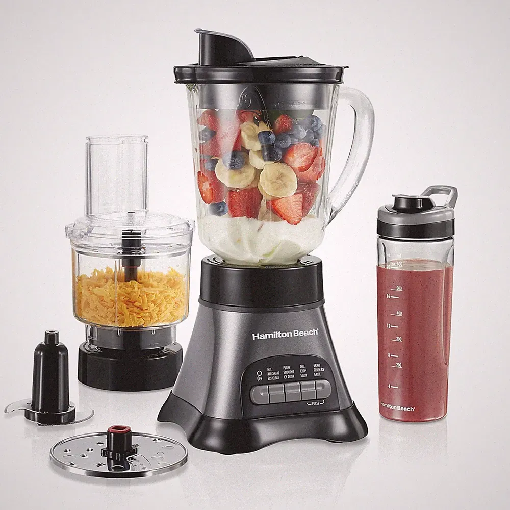Blender Food Processor Combo 40oz Glass Jar 700W Grey Black 58163 Electric Beach
