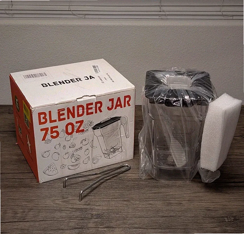 Blendtec 75oz Blender Jar Pitcher w/ Lid Blade Spatula Open Box