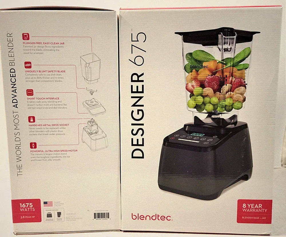 Blendtec Designer 675 Series Blender and 90 Oz WildSide+ Jar - Kitchen Blen