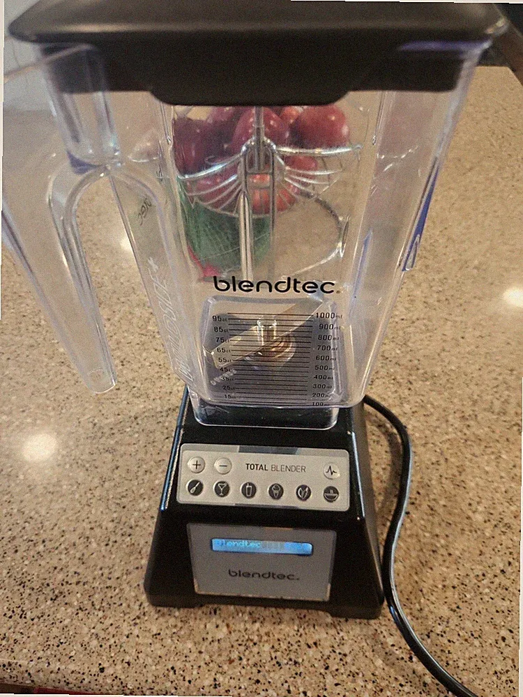 Blendtec Total Blender ES3 Black Tested Works USED w/ Jar & Lid