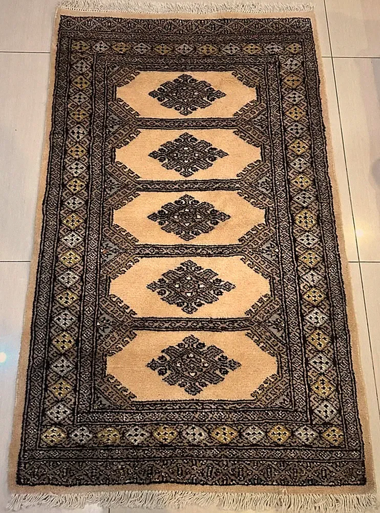 Bokhara Hand-Knotted Tribal Rug 2-7x4-1 Traditional Oriental Wool Turkmen Carpet