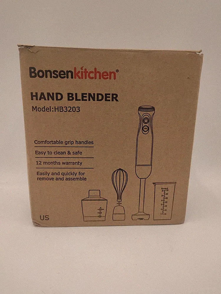 Bonsenkitchen Hand Blender, 4-in-1 Stick Blender Food Processor (HB3203)