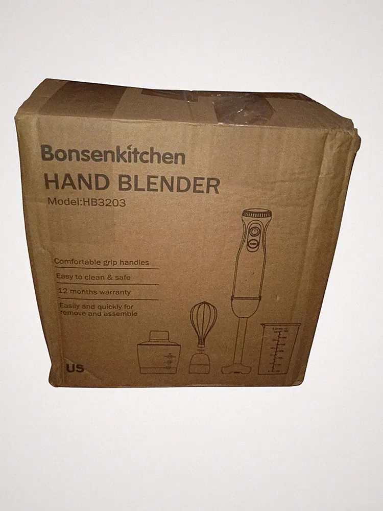 Bonsenkitchen Hand Blender, 4-in-1 Stick Blender Food Processor (HB3203)