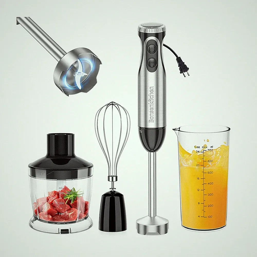 Bonsenkitchen Immersion Blender Handheld with Food Processor, 2... FAST USA SHIP