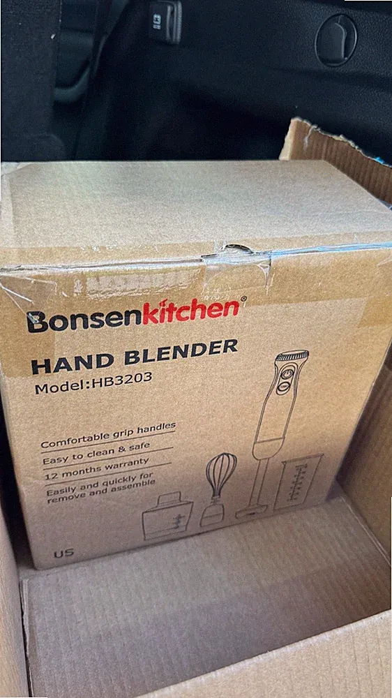 Bonsenkitchen Immersion Blender Handheld with Food Processor, 20 Speeds Hand Ble