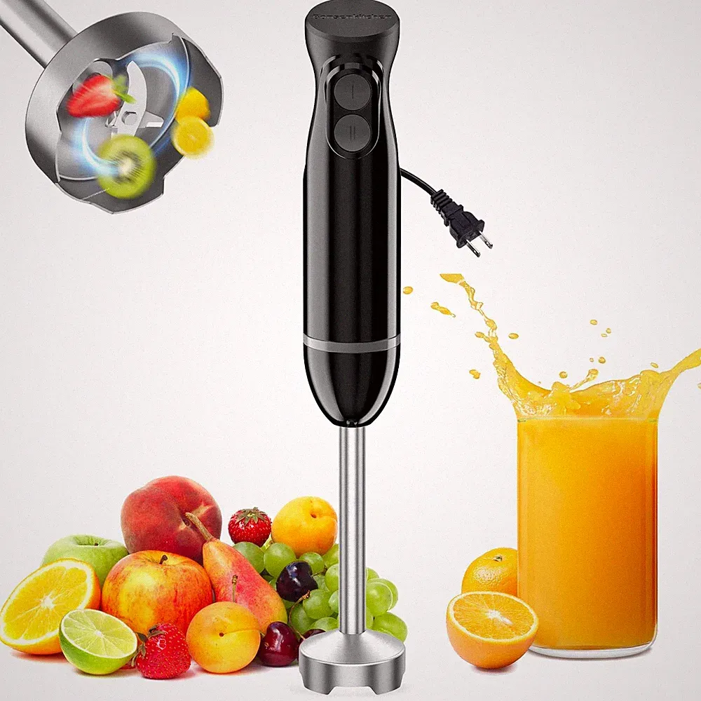 Bonsenkitchen Immersion Hand Blender, Smoothie, Puree, Baby Food Single, Black