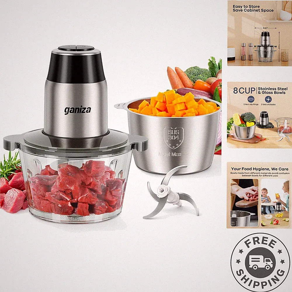 BPA-Free 450 Watts Meat Chopper & Veggie Processor with Safety Features